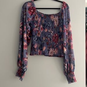 Anthropology floral love sleeve